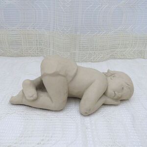Vintage Austin Productions Clay Sleeping Baby Sculpture Sculptured Treasures Inc